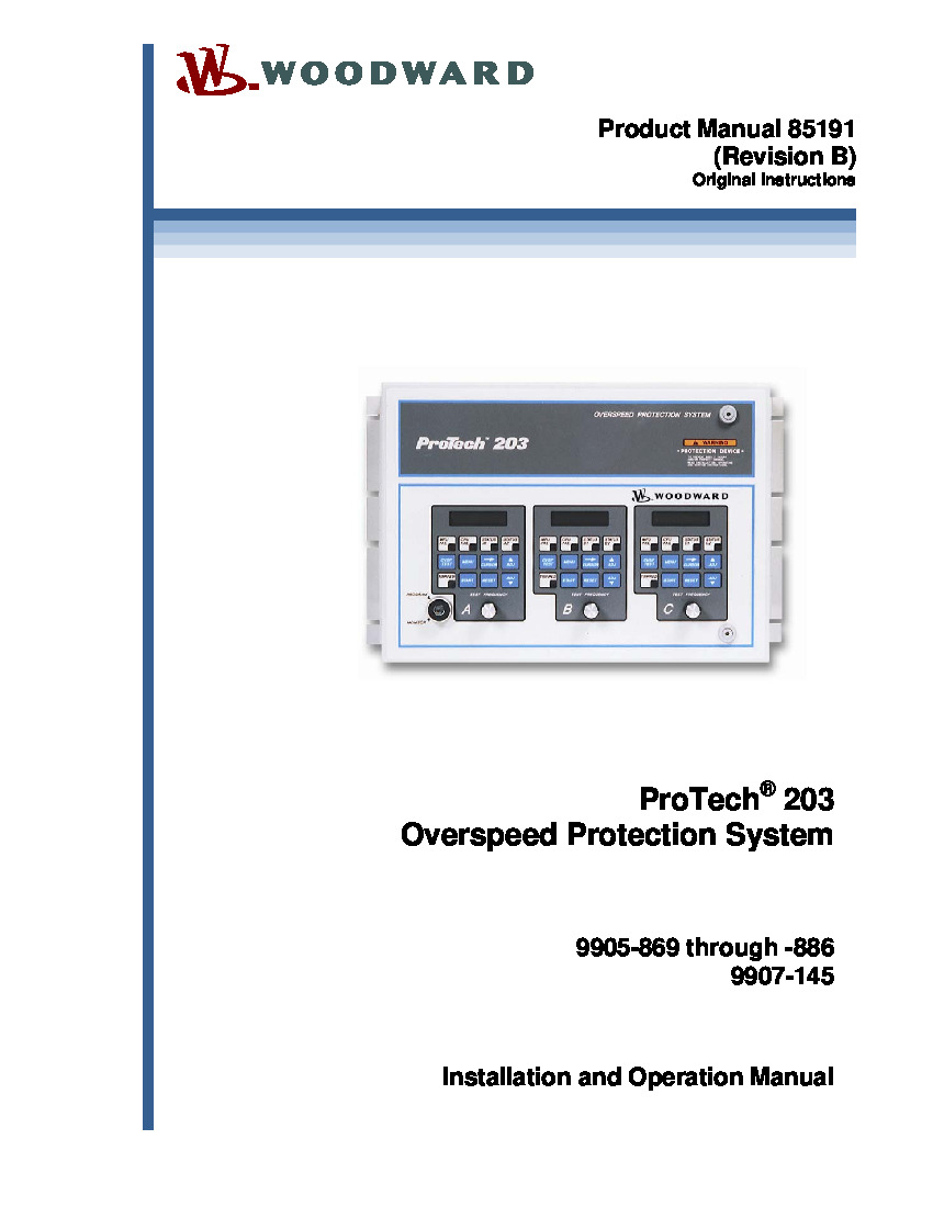 First Page Image of 9905-869 ProTech 203 User Manual 85191.pdf